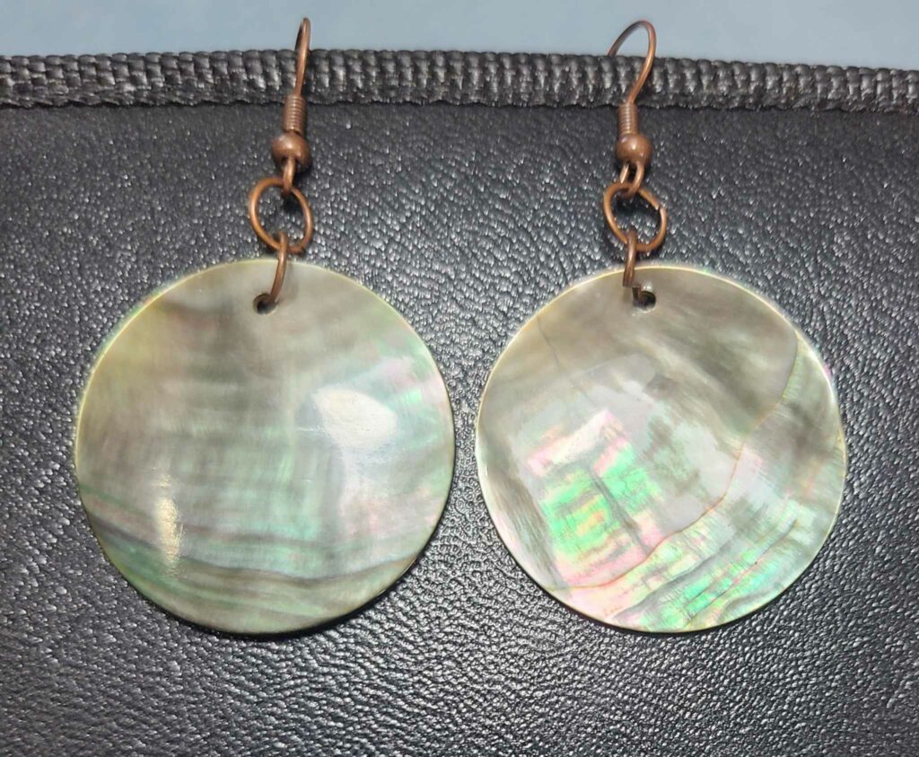 Natural Black Lip Shell Earrings