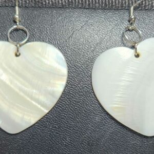 Large Mother of Pearl heart earrings