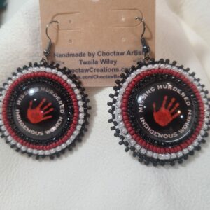 MMIW Black Cabochon Earrings