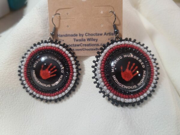 MMIW Black Cabochon Earrings