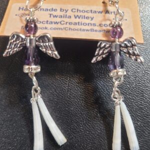 Violet Angel Dentalium Shell earrings