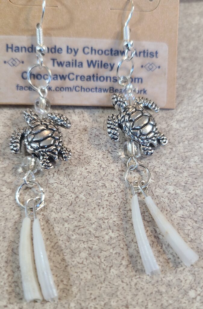 Turtle Dentalium Shell earrings