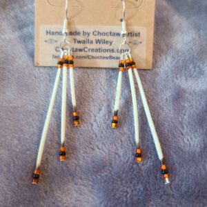 Orange & Black Porcupine Quill earrings