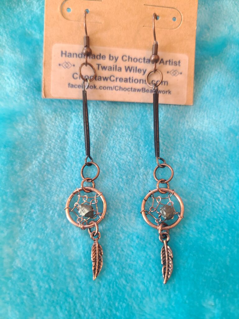 Black Porcupine Quill earrings with Dreamcatcher