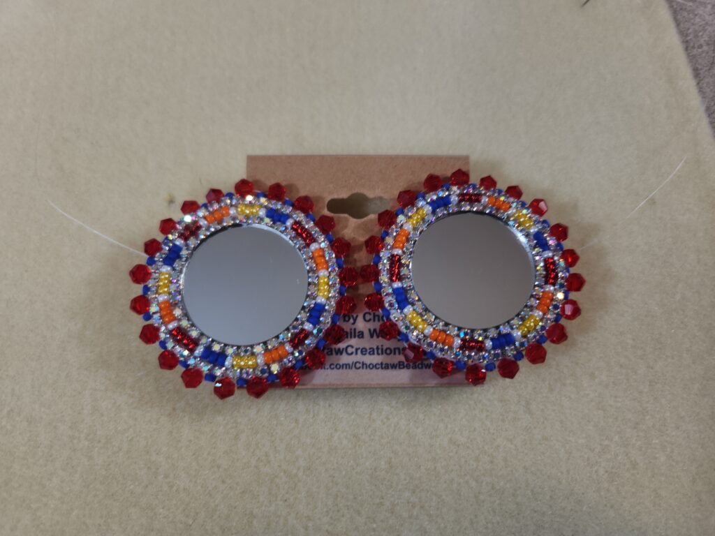 Mirrored Beaded Earrings Red - Email for Custom Colors!