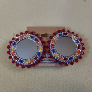 Mirrored Beaded Earrings Red