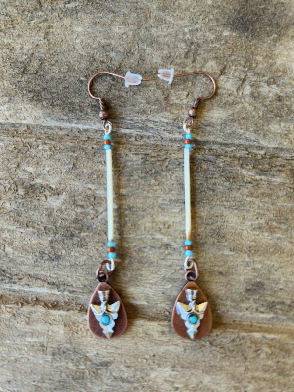 Porcupine Quill earrings with Arrowheads