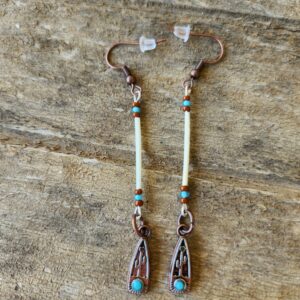 Porcupine Quill earrings with Cactus