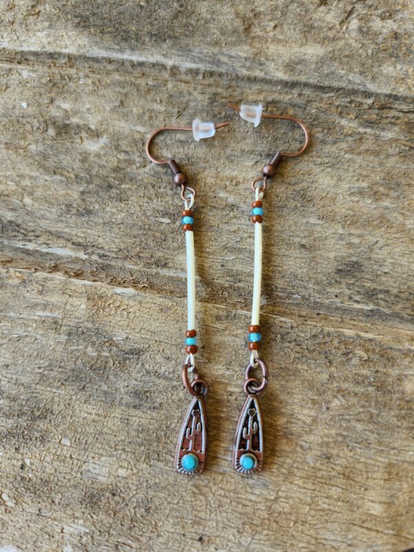 Porcupine Quill earrings with Cactus