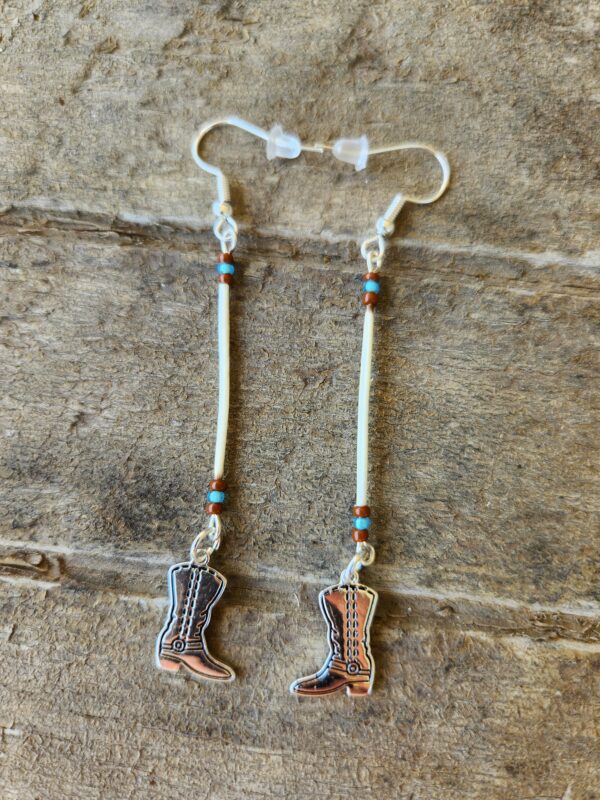 Porcupine Quill earrings with Boots