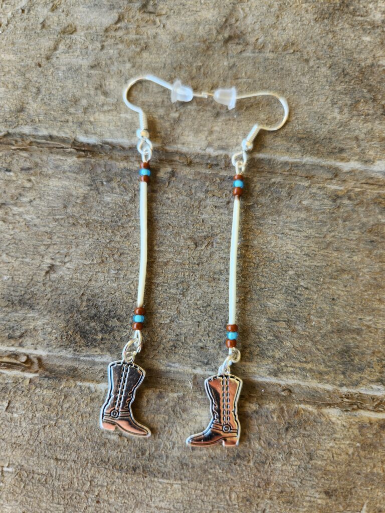 Porcupine Quill earrings with Boots