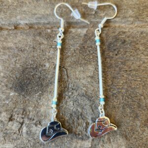 Porcupine Quill earrings with Cowboy Hats