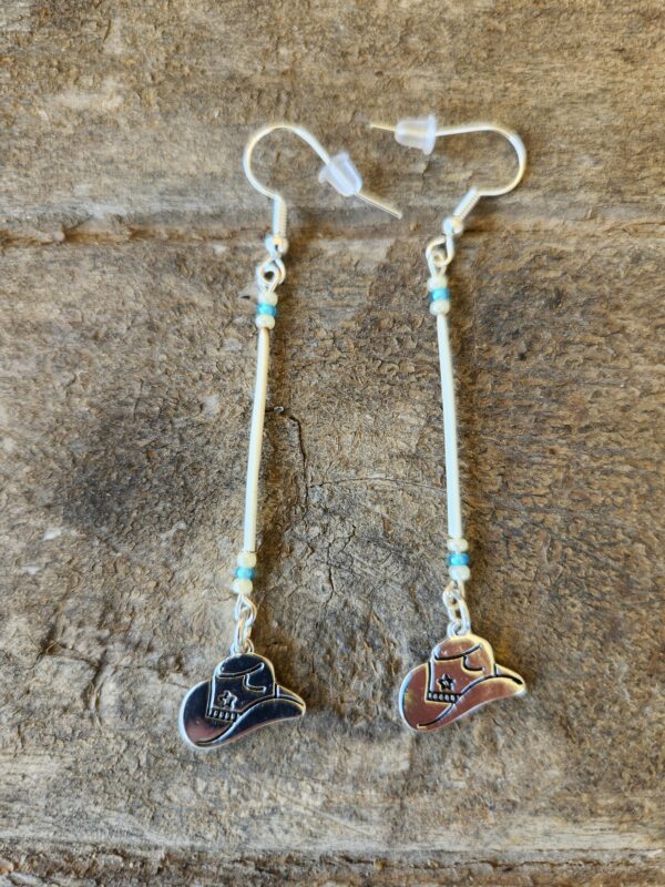 Porcupine Quill earrings with Cowboy Hats