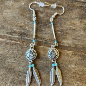 Porcupine Quill earrings with Dream Catchers