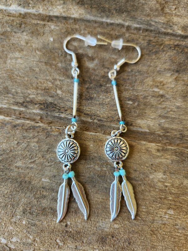 Porcupine Quill earrings with Dream Catchers