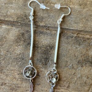 Porcupine Quill earrings with Dream Catcher2