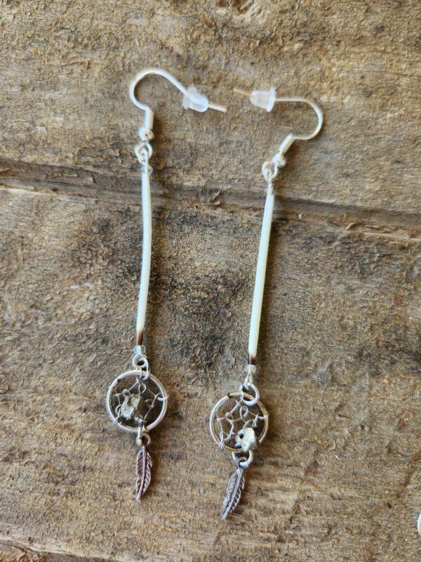Porcupine Quill earrings with Dream Catcher2