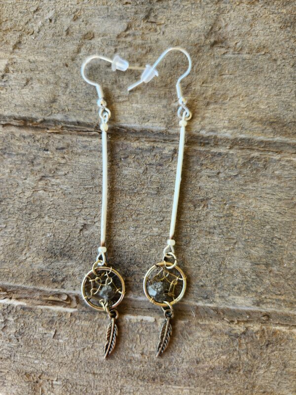 Porcupine Quill earrings with Dream Catcher3