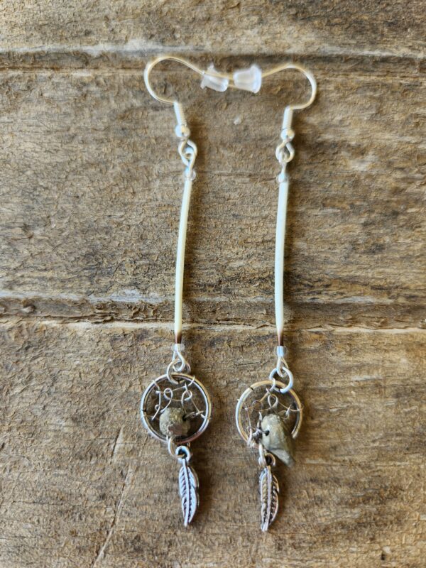 Porcupine Quill earrings with Dream Catcher4