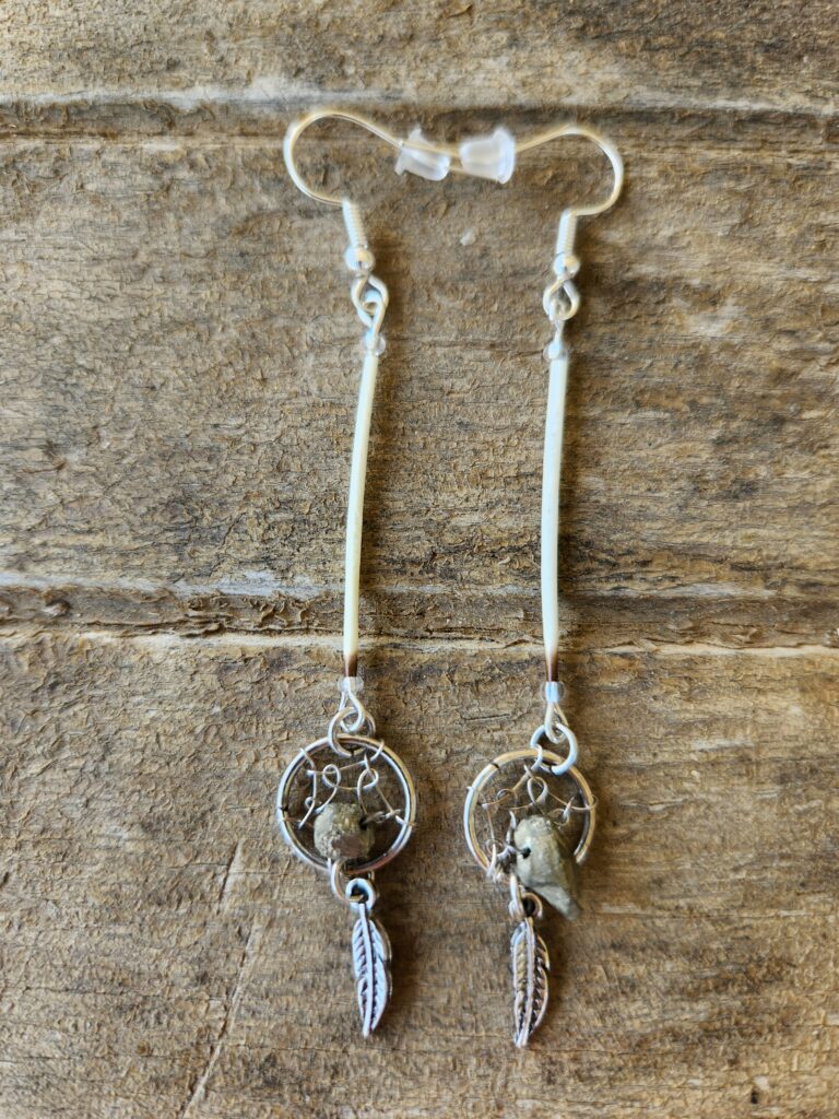 Porcupine Quill earrings with Dream Catcher4