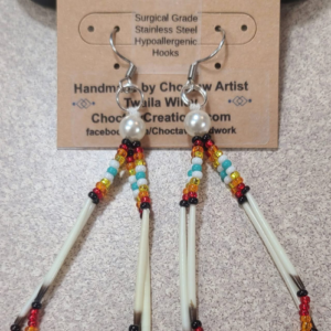 Double Loop Porcupine Quill earrings